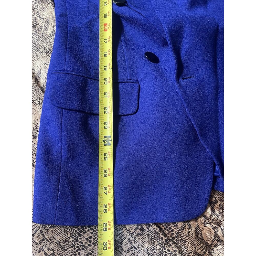 JH Collectibles Vintage Royal Blue Women’s Collared Blazer Size 6 100% Wool - Picture 5 of 5